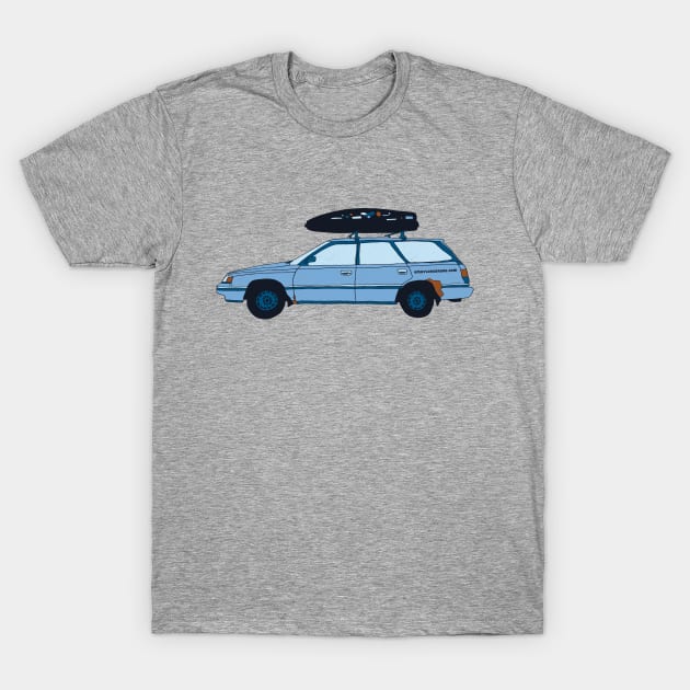 Baby Blue Subaru T-Shirt by emilylongbrake